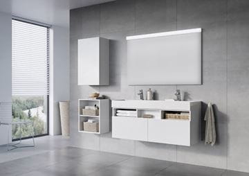 RAVAK NATURAL DUO umývadlo 120 cm, s 2 otvormi pre batérie, bez prepadu, liaty mramor XJO01212000 Obrázek - fotka