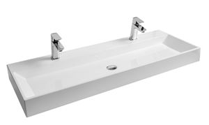 RAVAK NATURAL DUO umývadlo 120 cm, s 2 otvormi pre batérie, bez prepadu, liaty mramor