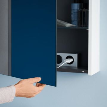 DURAVIT DURASTYLE BASIC zrkadlová skrinka 60x70x14,8 cm, osvetlenie, s vypínačom a el. zásuvkou, pánty vľavo, matná biela N17920L00000000 Obrázek - fotka