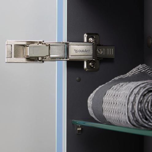 DURAVIT DURASTYLE BASIC zrkadlová skrinka 60x70x14,8 cm, osvetlenie, s vypínačom a el. zásuvkou, pánty vľavo, matná biela N17920L00000000 Obrázek - fotka