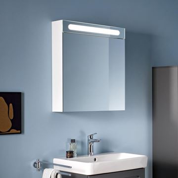 DURAVIT DURASTYLE BASIC zrkadlová skrinka 60x70x14,8 cm, osvetlenie, s vypínačom a el. zásuvkou, pánty vpravo, matná biela N17920R00000000 Obrázek - fotka