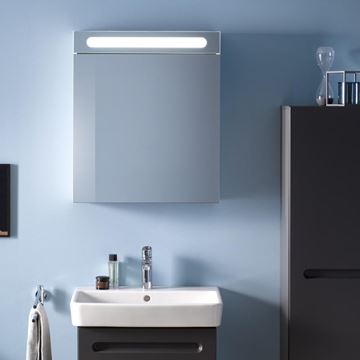 DURAVIT DURASTYLE BASIC zrkadlová skrinka 60x70x14,8 cm, osvetlenie, s vypínačom a el. zásuvkou, pánty vpravo, matná biela N17920R00000000 Obrázek - fotka