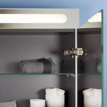 DURAVIT DURASTYLE BASIC zrkadlová skrinka 60x70x14,8 cm, osvetlenie, s vypínačom a el. zásuvkou, pánty vpravo, matná biela N17920R00000000 Obrázek - fotka