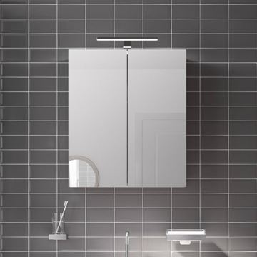 EMCO MEE zrkadlová skrinka 60x74,6x15,3 cm, osvetlenie, s vypínačom a el. zásuvkou, hliník, strieborná 949805050 Obrázek - fotka