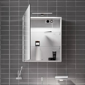 EMCO MEE zrkadlová skrinka 60x74,6x15,3 cm, osvetlenie, s vypínačom a el. zásuvkou, hliník, strieborná 949805049 Obrázek - fotka