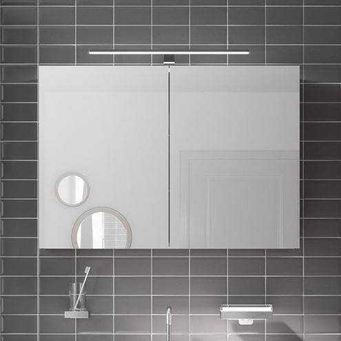 EMCO MEE zrkadlová skrinka 100x74,6x15,5 cm, osvetlenie, s vypínačom a el. zásuvkou, hliník, strieborná 949805052 Obrázek - fotka