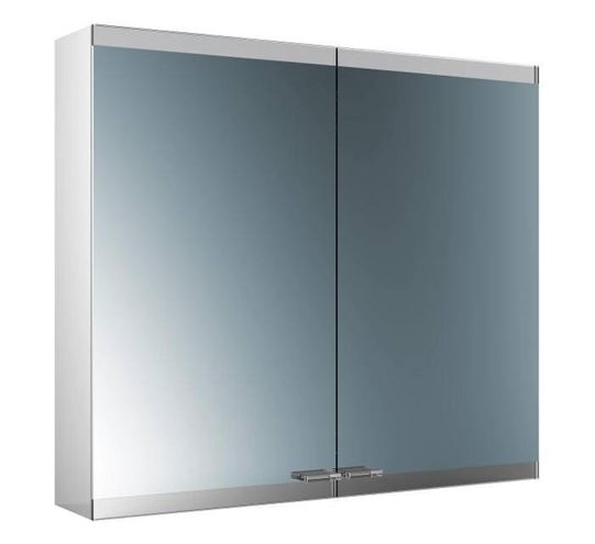 EMCO EVO zrkadlová skrinka 80x70x18,6 cm, osvetlenie s reguláciou stmievania a teploty svetla, s vypínačom a el. zásuvkou, hliník, strieborná 939708004 Obrázek - Hlavní obrázek