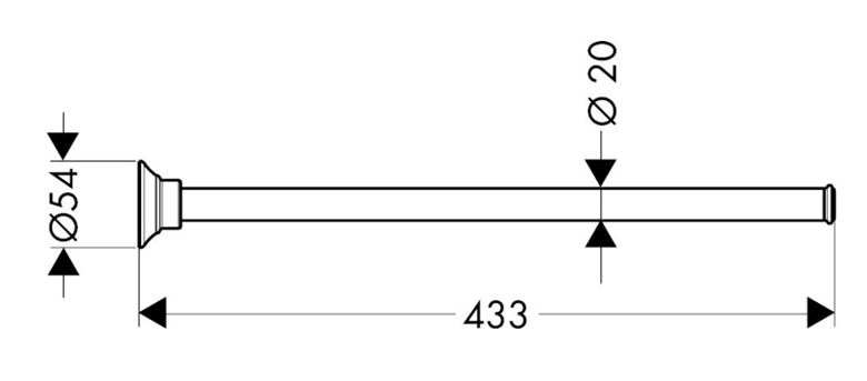 AXOR MONTREUX držiak uteráka 433 mm, chróm 42020000 Technický nákres