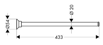 AXOR MONTREUX držiak uteráka 433 mm, chróm 42020000 Technický nákres
