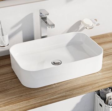 RAVAK CERAMIC 550 SLIM R umývadlo na dosku 55 cm, bez prepadu XJX01155002 Obrázek - fotka