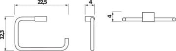 JIKA PURE držiak uteráka 225 mm, chróm H3813B40040001 Technický nákres