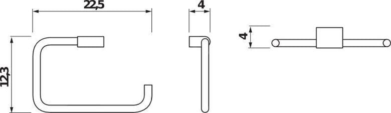 JIKA PURE držiak uteráka 225 mm, chróm H3813B40040001 Technický nákres