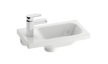 RAVAK CHROME 400 umývadlo 40 cm, s otvorom pre batériu vľavo, bez prepadu, liaty mramor