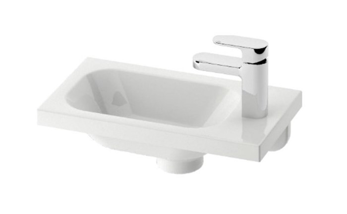 RAVAK CHROME 400 umývadlo 40 cm, s otvorom pre batériu vpravo, bez prepadu, liaty mramor XJGP1100000 Obrázek - Hlavní obrázek