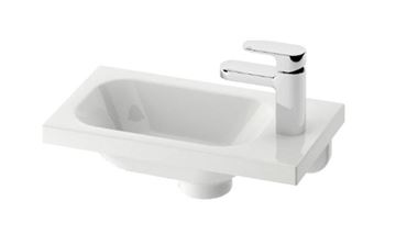 RAVAK CHROME umývadlo 40 cm, s otvorom pre batériu vpravo, bez prepadu, liaty mramor