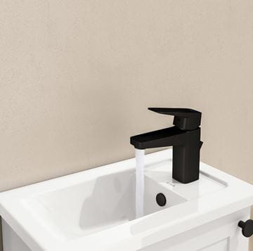 VITRA ROOT SQUARE umývadlová stojanková batéria, s odtokovou súpravou, matná čierna A4273536EXP Obrázek - fotka
