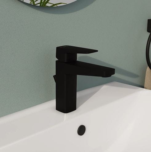 VITRA ROOT SQUARE umývadlová stojanková batéria, s odtokovou súpravou, matná čierna A4273436EXP Obrázek - fotka