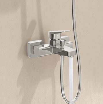VITRA ROOT SQUARE vaňová nástenná batéria, s prepínačom, chróm A42737EXP Obrázek - fotka