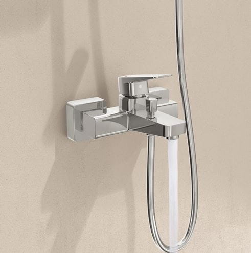 VITRA ROOT SQUARE vaňová nástenná batéria, s prepínačom, chróm A42737EXP Obrázek - fotka