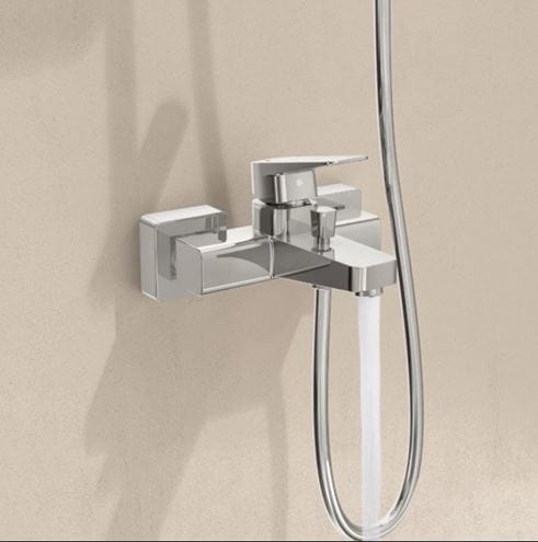 VITRA ROOT SQUARE vaňová nástenná batéria, s prepínačom, BluEco, chróm A42737ENG Obrázek - fotka