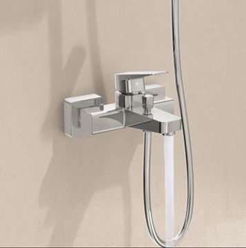 VITRA ROOT SQUARE vaňová nástenná batéria, s prepínačom, BluEco, chróm A42737ENG Obrázek - fotka