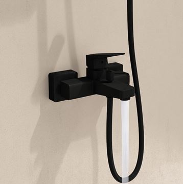 VITRA ROOT SQUARE vaňová nástenná batéria, s prepínačom, BluEco, matná čierna A4273736ENG Obrázek - fotka