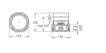 VITRA ROOT SQUARE podomietkové teleso G 1/2 A42806 Technický nákres