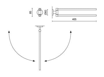 ZACK SCALA držiak uterákov 465 mm, dvojramenný, otočný, nerez oceľ 40060 Obrázek - fotka