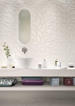 MARAZZI ESSENZIALE obklad 40x120cm, veľkoformátový, štruktúra flora 3D, satén, biela MMFP Obrázek - fotka