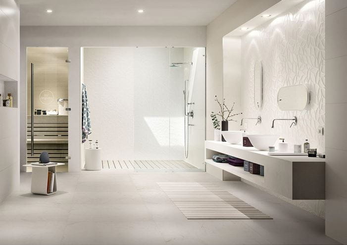 MARAZZI ESSENZIALE obklad 40x120cm, veľkoformátový, štruktúra flora 3D, satén, biela MMFP Obrázek - fotka