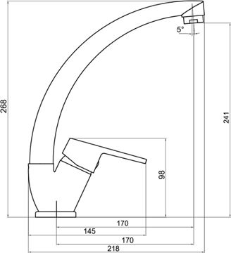 NOVASERVIS TITANIA IRIS NEW drezová batéria, chróm 94414,0 Technický nákres