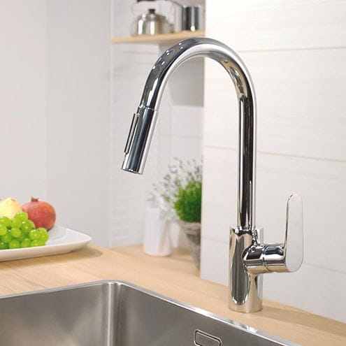 HANSGROHE FOCUS M41 drezová batéria, s vyťahovacou sprškou, chróm 31815000 Obrázek - fotka
