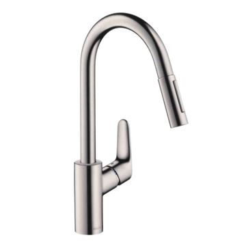 HANSGROHE FOCUS M41 drezová batéria, s vyťahovacou sprškou, nerez