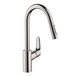 HANSGROHE FOCUS M41 drezová batéria, s vyťahovacou sprškou, nerez
