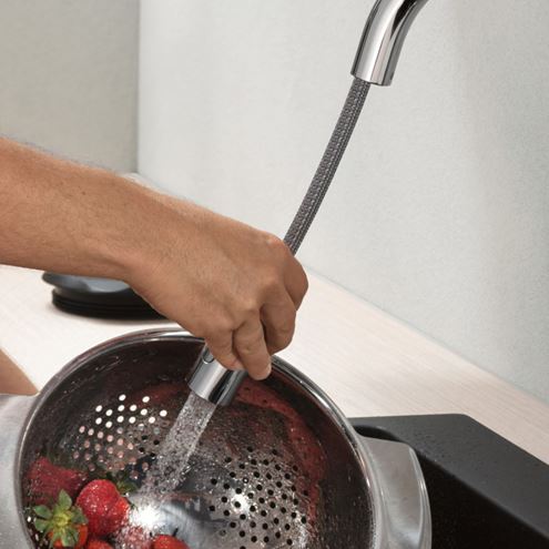 HANSGROHE FOCUS M42 drezová batéria, s vyťahovacou sprškou, chróm 71801000 Obrázek - fotka