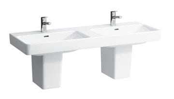 LAUFEN PRO S dvojumývadlo 130 cm, s 2 otvormi pre batérie a prepadom H8149680001041 Obrázek - fotka
