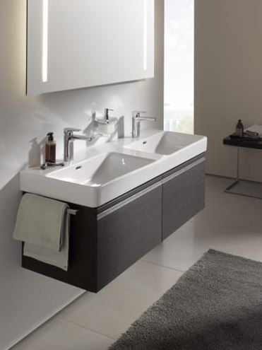 LAUFEN PRO S dvojumývadlo 130 cm, s 3 otvormi pre batériu a prepadom, LCC H8149684001081 Obrázek - fotka