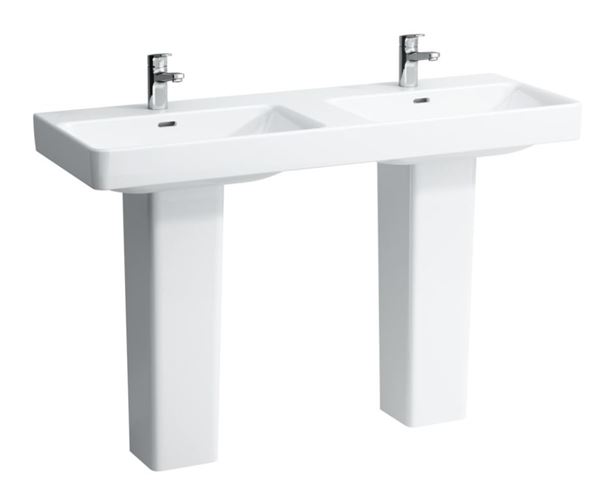 LAUFEN PRO S dvojumývadlo 130 cm, s 3 otvormi pre batériu a prepadom, LCC H8149684001081 Obrázek - fotka