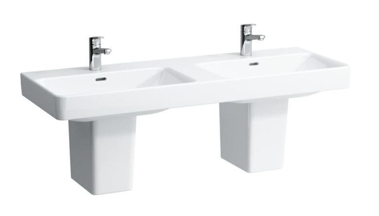 LAUFEN PRO S dvojumývadlo 130 cm, s 3 otvormi pre batériu a prepadom, LCC H8149684001081 Obrázek - fotka