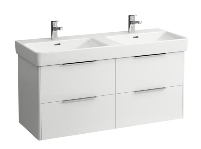LAUFEN PRO S dvojumývadlo 120 cm, s 2 otvormi pre batérie a prepadom H8149660001041 Obrázek - fotka