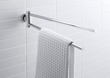 DURAVIT D-CODE držiak uteráka 447 mm, dvojramenný, otočný, chróm 0099221000 Obrázek - fotka