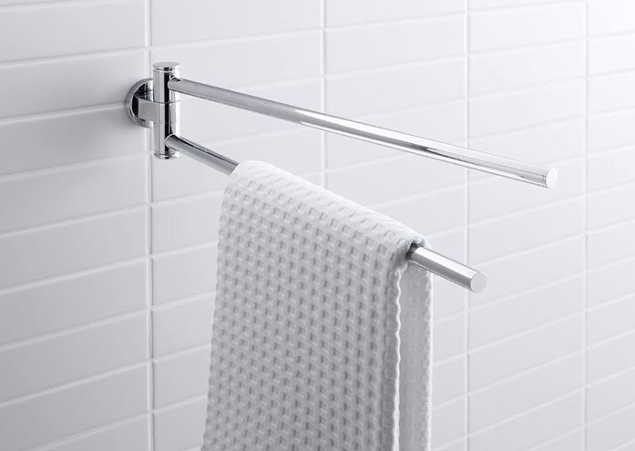 DURAVIT D-CODE držiak uteráka 447 mm, dvojramenný, otočný, chróm 0099221000 Obrázek - fotka