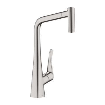 HANSGROHE METRIS M71 drezová batéria, s vyťahovacou sprškou, nerez