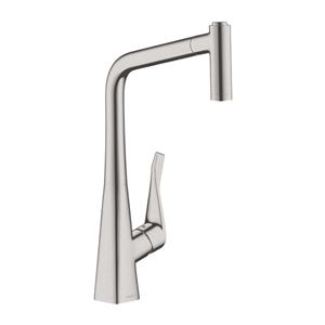 HANSGROHE METRIS M71 drezová batéria, s vyťahovacou sprškou, nerez