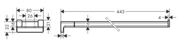 HANSGROHE ADDSTORIS držiak uteráka 445 mm, dvojramenný, chróm 41770000 Technický nákres