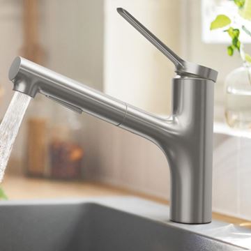 HANSGROHE ZESIS M33 drezová batéria, s vyťahovacou sprškou, nerez 74800800 Obrázek - fotka