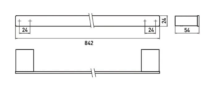 EMCO LOFT držiak uteráka 842 mm, chróm 056000180 Technický nákres