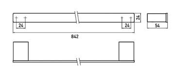 EMCO LOFT držiak uteráka 842 mm, chróm 056000180 Technický nákres