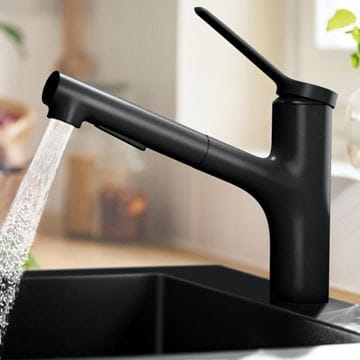 HANSGROHE ZESIS M33 drezová batéria, s vyťahovacou sprškou, sBox lite, matná čierna 74803670 Obrázek - fotka