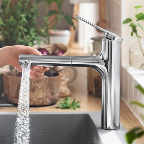 HANSGROHE ZESIS M33 drezová batéria, s vyťahovacou sprškou, sBox lite, chróm 74804000 Obrázek - fotka